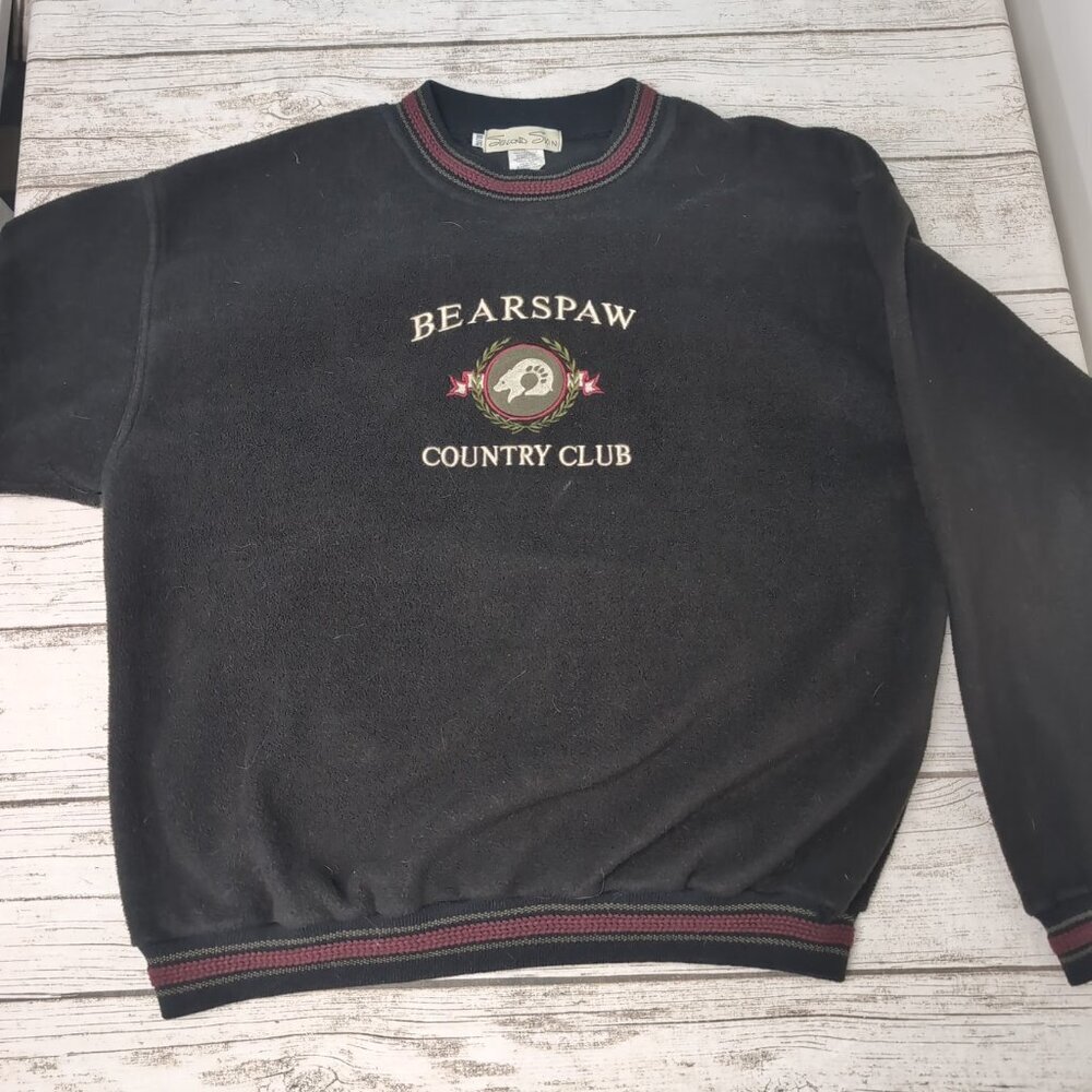 Vintage Second Skin Bearspaw Country Club Fleece Pullover Men Size XL